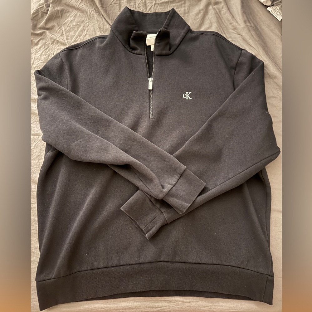 Calvin Klein Quarter Half Zip Black Large